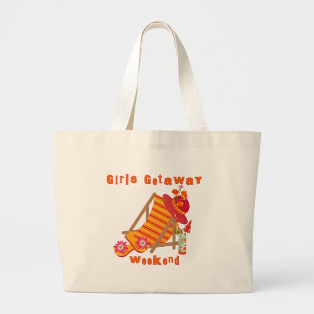 Mädchen-Flucht-Wochenenden-T - Shirts und Jumbo Stoffbeutel (Vorne)