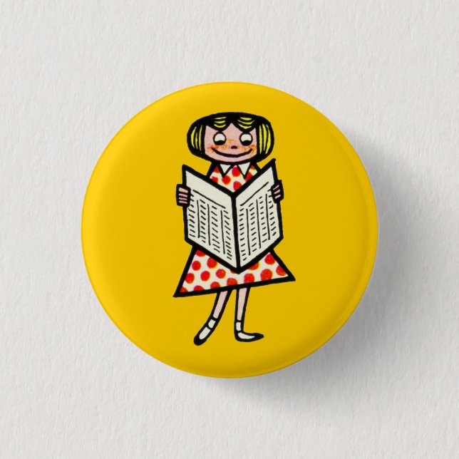 Mädchen-französische Vintage Button (Vorderseite)