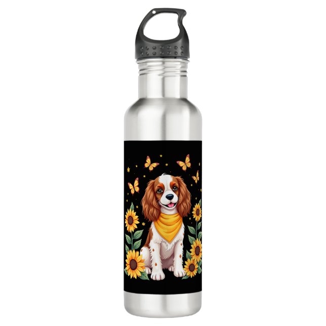 Mädchen Frauen Mutter Cavalier King Charles Spanie Edelstahlflasche (Vorderseite)