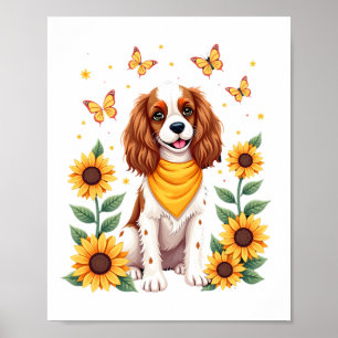 Mädchen Frauen Mutter Cavalier King Charles Spanie Poster