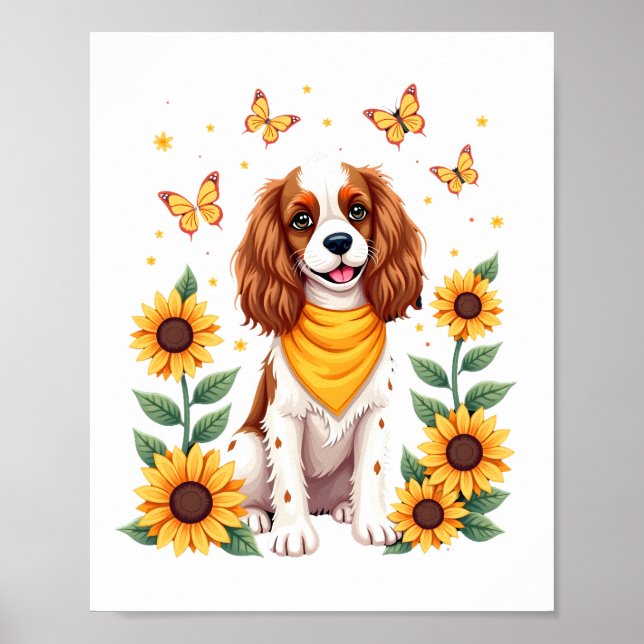 Mädchen Frauen Mutter Cavalier King Charles Spanie Poster (Vorne)