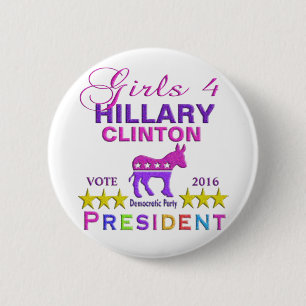 Mädchen für Hillary Clinton-Präsidenten Button