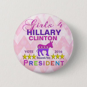 Mädchen für Hillary Clinton-Präsidenten Button