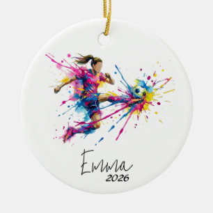 Mädchen-Fußball-Schmuck, Fußball-Schmuck Keramik Ornament