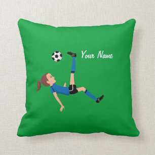 Mädchen-Fußball-Spieler-cooles Kissen
