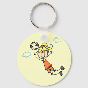 Mädchen-Fußball-Sprungs-T-Shirts und Geschenke Schlüsselanhänger