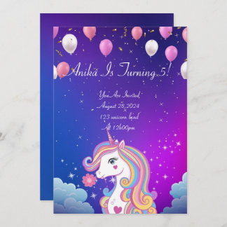 Mädchen Geburtstag Einhorn magische Einladung