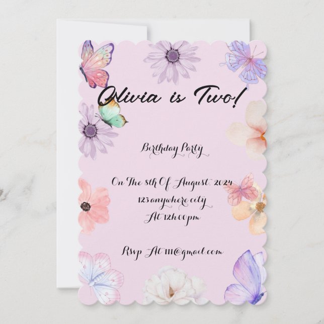 MÄDCHEN - GEBURTSTAG SAVE THE DATE (Vorderseite)