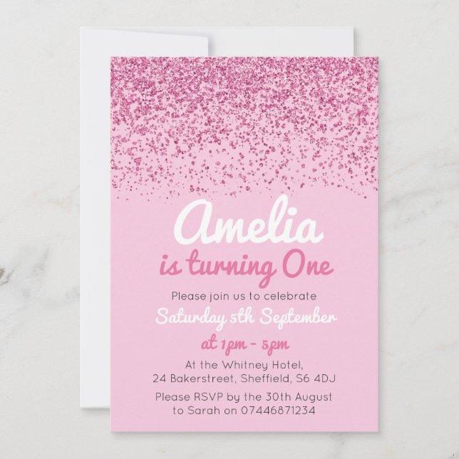 Mädchen-Geburtstags-Party Einladung (Vorderseite)