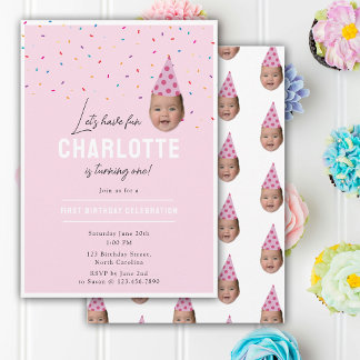 Mädchen Geburtstagseinladung 1. Geburtstag Baby Ge Einladung