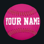 Mädchen Geburtstagsgeschenk Idee individuelle Name Baseball<br><div class="desc">Erstellen Sie Ihre einzigartige Girls Geburtstag Geschenk fuchsia rosa niedlichen individuelle Name-Text Baseball mit Ihrem eigenen personalisierten Namen, Jahr, Slogan, Nachricht oder jeden Text. Niedliches Baseball-Geschenkspiel für Mädchen, Fußballer, Frauen, Mama, Schwester, Tochter, Freundin, Cheerleader, Teenager, Teenager, Baby Girl, Spieler, Teamkollegen, Fans. Wählen Sie Ihr Lieblings-Team und verwenden Sie eine beliebige...</div>