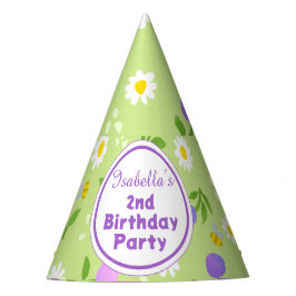 Mädchen Geburtstagsommer Party hat rosa Blume Partyhütchen