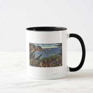 Mädchen genießen ein Vista von Laguna Shores Tasse