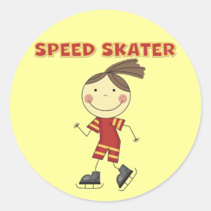 Mädchen-Geschwindigkeits-Skater-T-Shirts und Runder Aufkleber