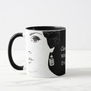 Mädchen-Gesicht-Blumenmode-Dame anpassbarer Name Tasse