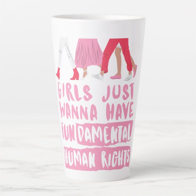 Mädchen Gewollt Grundrechte Word Art Milchtasse (Vorderseite)