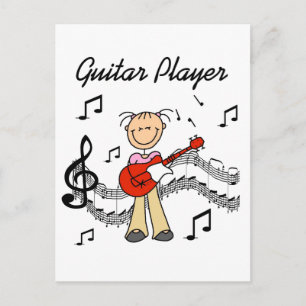 Mädchen Gitarrenspieler T-Shirts und Geschenke Postkarte