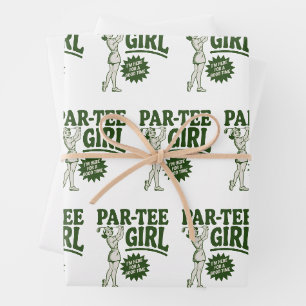 Mädchen Golferin Lustiges Par-Shirt Mädchen für Go Geschenkpapier Set