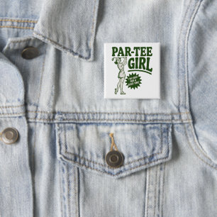 Mädchen-Golferin Lustiges Par-T-Shirt Mädchen für  Button