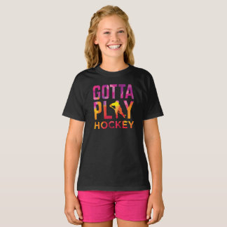 Mädchen got, um Hockey zu spielen T-Shirt