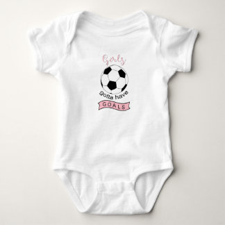 Mädchen got, um Zielfußballbaby-Shirtbodysuit zu Baby Strampler
