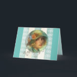 Mädchen-Grußkarte der 1920er Feiertagskarte<br><div class="desc">Mädchen-Grußkarte der 1920er Jahre und Sie können Ihre Größe anpassen</div>