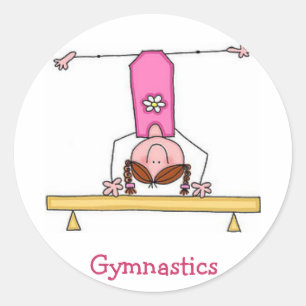Mädchen-Gymnastik-Aufkleber Runder Aufkleber