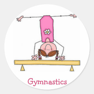Mädchen-Gymnastik-Aufkleber Runder Aufkleber