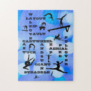 Mädchen Gymnastik Fähigkeiten Crosswords Blau