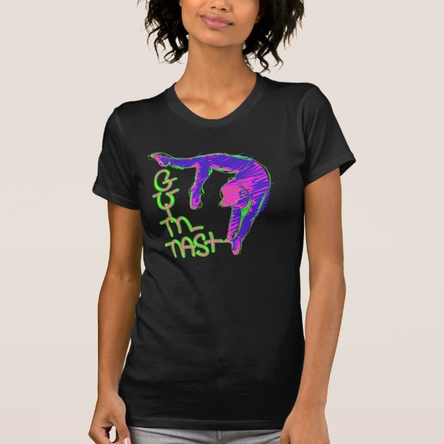 Mädchen-Gymnastik-Shirtshoodie-Gewohnheit T-Shirt (Vorderseite)