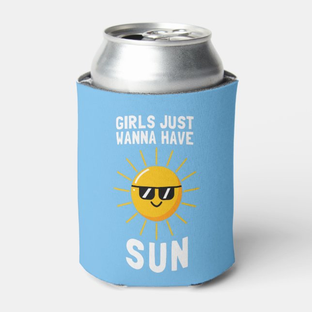 Mädchen haben nur die Sonne Dosenkühler (Kanne Vorderseite)