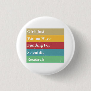 Mädchen haben nur Geld für wissenschaftliche Forsc Button