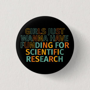 Mädchen haben nur Geld für wissenschaftliche Forsc Button