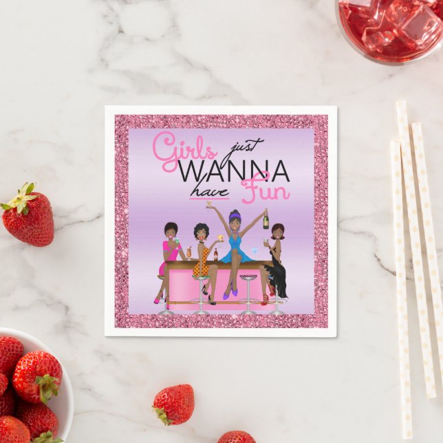 Mädchen haben nur Spaß Bachelorette Serviette (Beispiel)