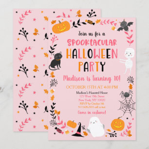 Mädchen Halloween Spooktacular Geburtstag Einladung