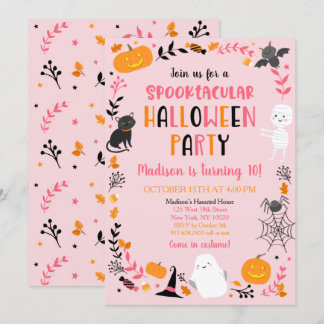 Mädchen Halloween Spooktacular Geburtstag Einladung