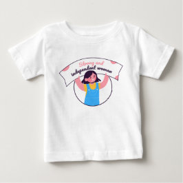 Mädchen halten ein Schild blau auf Baby T-shirt