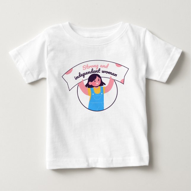 Mädchen halten ein Schild blau auf Baby T-shirt (Vorderseite)
