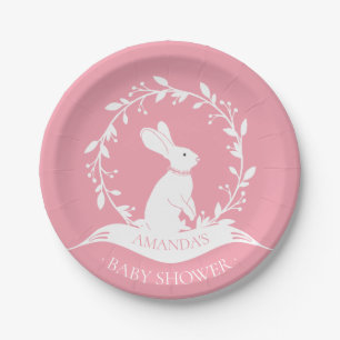 Mädchen-Häschen-Babyparty 7" Platte Pappteller