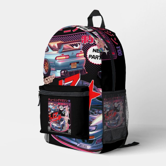 Mädchen hinter dem Rad: Mehr Geschichten Bedruckter Rucksack (Rückseitige Ecke Rechts)