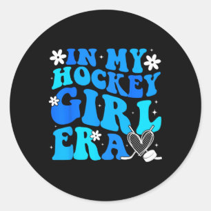 Mädchen Hockey In Meiner Hockey Mädchen Ära Eishoc Runder Aufkleber