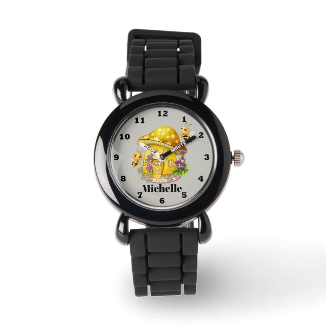 Mädchen Honigbiene geben Namensaufzeichnung Armbanduhr (Vorderseite)