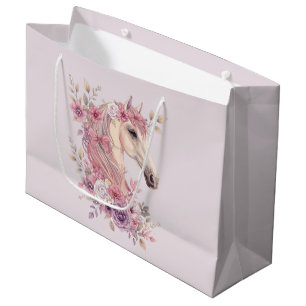 Mädchen Hübsche Ponys Pastell Blumen Pferd Große Geschenktüte