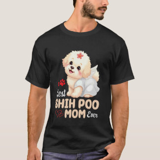 Mädchen Hund beste Shih Poo Mutter jemals Mutter L T-Shirt