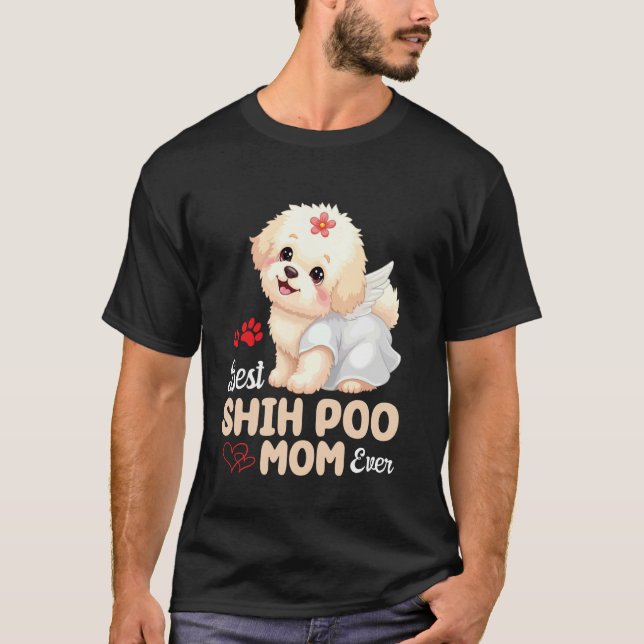Mädchen Hund beste Shih Poo Mutter jemals Mutter L T-Shirt (Vorderseite)