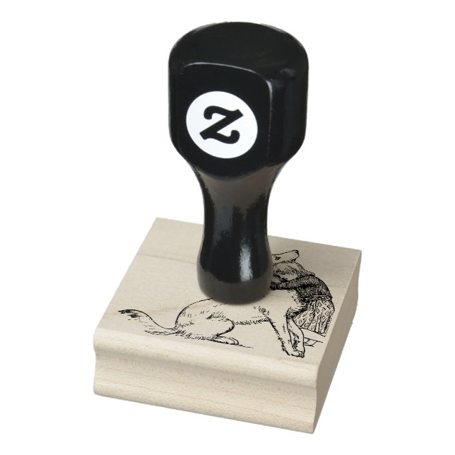 Mädchen-Hund-Linie-Kunst-Mädchen-Kind Gummistempel (Stempel)