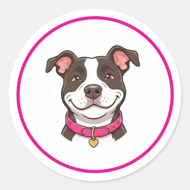 Mädchen Hund Pitbull Aufkleber (Vorderseite)