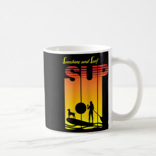 Mädchen Hund Stand Up Paddle Board Paddling Sonnen Kaffeetasse