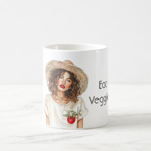 Mädchen Hut T Shirt Iss Gemüse  Kaffeetasse