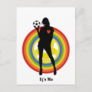 Mädchen, ich bin es, Fußballspieler und große Fans Postkarte